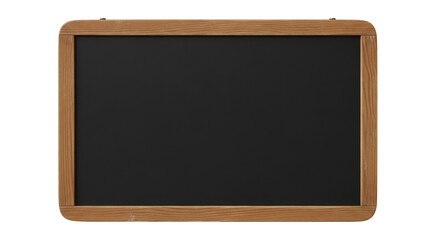 Empty chalkboard with wooden frame isolated PNG, classic school blackboard on transparent background for education and design use © Sophia
