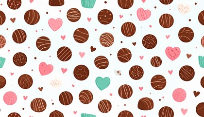 Obraz premium Delicious chocolate candies and hearts on white background for Valentine's Day