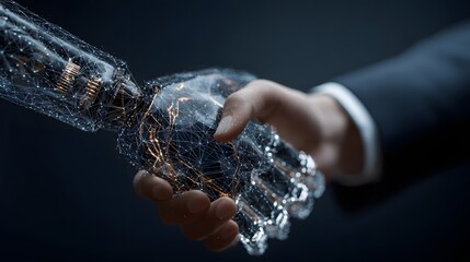 Human and AI collaboration concept professional corporate tone