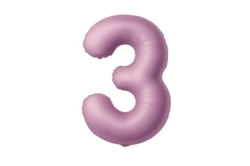 Pink number three balloon celebrating birthday anniversary