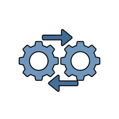 Obraz premium Minimalist Gear Settings Line Icon Vector