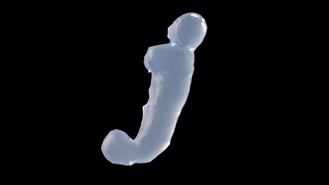 Liquid Letter j on Transparent Background

3D rendering of a breathing fluid letter j gently pulsing and moving on transparent background.
