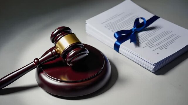 Gavel with Legal Documents, justice system concept