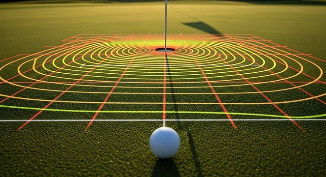 Golf Putting Green with Digital Topographical Grid and Slope Analysis Overlay (2)