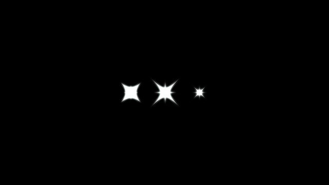 Glittering star line and circle sparkle 4k, twinkle magic dust animation, luxury white glitter star trail, pixie dust path, christmas stars isolated background