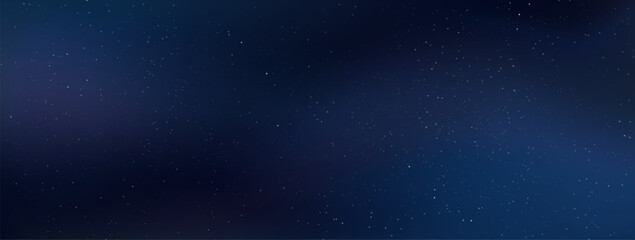 Starry night sky with glowing stars. Milky way galaxy starlight, outer space, Universe with shining sparkles, abstract cosmos dark blue vector background. Magic fantasy constellations © Frogella.stock