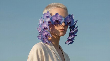 Orchid veil: A portrait of obscured beauty.