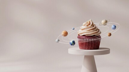Cosmic cupcake: A sweet treat among the planets.