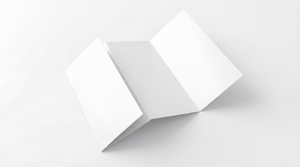 Open white tri-fold brochure on clean background for marketing and presentation