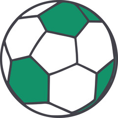 Fototapeta premium Illustrated soccer ball with hexagonal panels