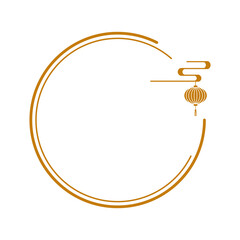 Golden circle with hanging ornament