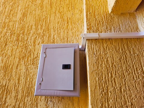 a wall mounted electrical distribution box, MCB box, circuit breaker panel or enclosure