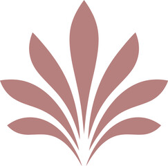 Obraz premium Abstract floral emblem in flat style. Decorative lotus flower motif. Element for logo, card, banner, poster, branding. Vector illustration