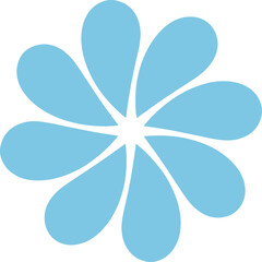 Naklejka premium Light blue abstract flower icon. Natural soft plant symbol. Elegant simple design element vector illustration for logo