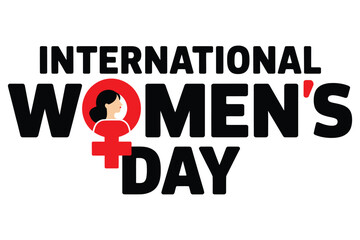 International womens day bold black text typography graphic design celebration banner strong female empowerment equality gender symbol illustration inspiring holiday freedom social justice