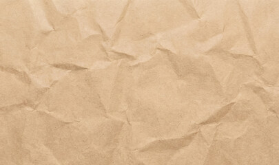 Fototapeta premium Crumpled Craft Brown Paper Texture Background