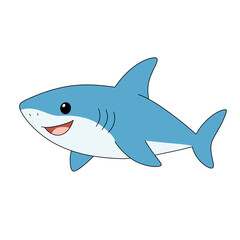 Fototapeta premium Cartoon Shark Vector Illustration