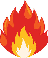 Realistic Orange Fire Flame Vector Design