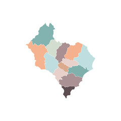 Fototapeta premium Colorful Map Regions Illustration Design Element.