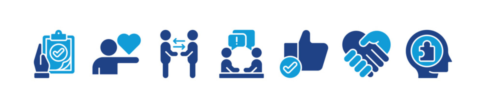 Banner counseling vector illustration concept. Therapy, diagnosis, empathy, advice and support concept with icons

