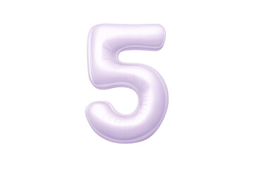 Fototapeta premium Number five purple foil balloon transparent background