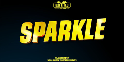 Sparkle editable text effect, customizable gold and glitter 3d font style