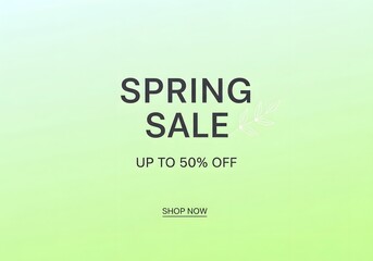 Fototapeta premium A vibrant spring sale advertisement with a gradient green background