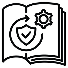 Cybersecurity Playbook Icon Line Vector Illustration