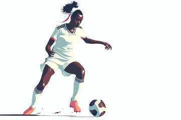 Naklejka premium black woman playing soccer isolated