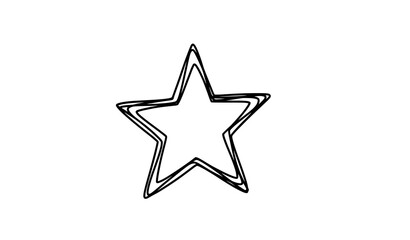 Fototapeta premium Minimal Hand Drawn Blue Marker Star Outline Doodle Vector