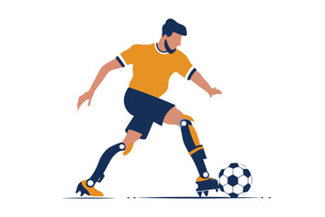 Obraz premium person with prosthetic leg playing socer isolated