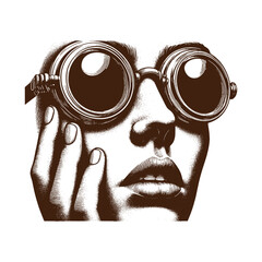 Man wearing goggles close up