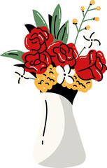 Vase with Flowers Illustration