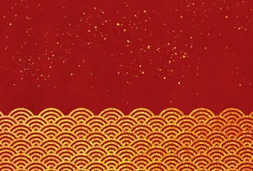 ラメグリッター_籠目_赤背景