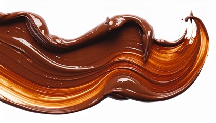chocolate flowing on white background
