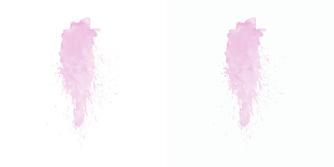 Dynamic pink watercolor splatters with drips, isolated on white, for energetic, artistic, and feminine design elements