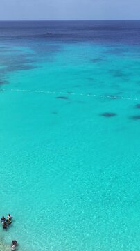 Kenepa Grandi Beach At Willemstad In Netherlands Curacao. Beach Landscape. Caribbean Island. Willemstad At Netherlands Curacao. Seascape Outdoor. Nature Tourism.