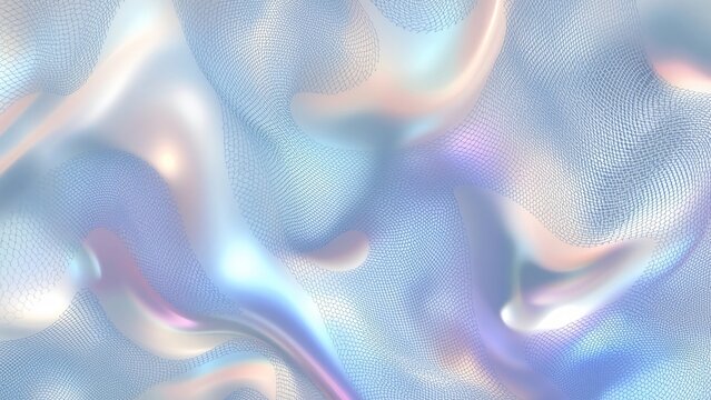 "Geometric Grid System Digital Artwork with Fluid Metallic Gradient for Editorial Layouts in Modern 2026 Design"
