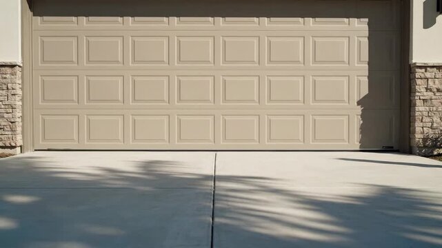 Automatic Garage Door Opening and Closing Sequence in a Modern Residential Setting.