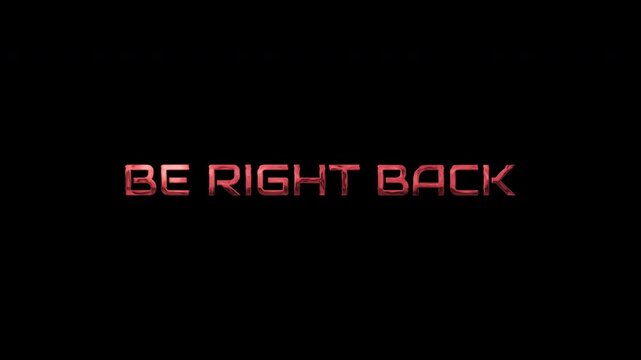 Be right back glitch streaming gaming pause broadcast live message ideal for streamers, gamers, and content creators to indicate a temporary break.