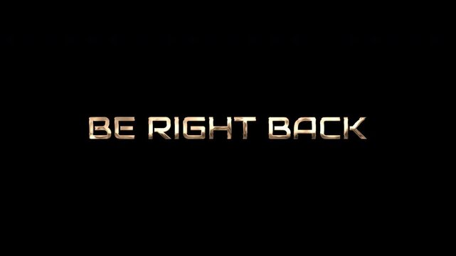 Be right back glitch screen message video stream overlay animation perfect for live streaming breaks, youtube intros, gaming content, or broadcast intermissions.