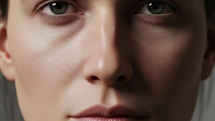 Naklejka premium Close-up of womans face expression.