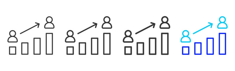 Escalation Matrix icon set collection creative outline style for Incident Management with multiple thickness variations suitable for web apps mobile ui and business tools © leaf icon studio