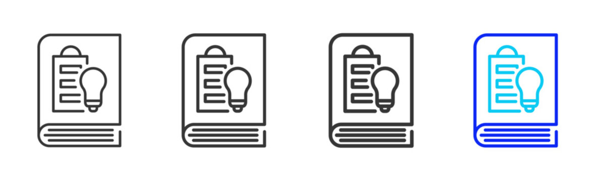 Knowledge Base icon set collection creative outline style for Incident Management with multiple thickness variations suitable for web apps mobile ui and business tools