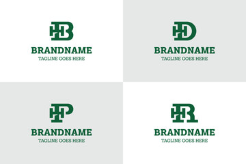 Letters BH DH PH RH Luxury Logo Set, for any business with HB HD PH RH initials