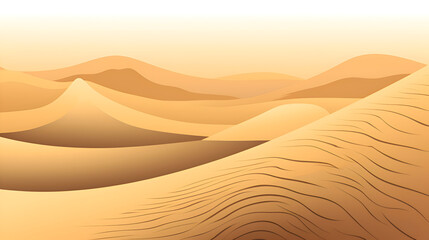 A serene desert landscape featuring rolling sand dunes under a clear sky,  evoking a sense of peace and tranquility in the arid environment