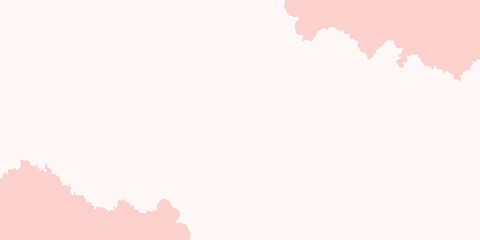 Soft peach pink watercolor texture frame background with white copy space.