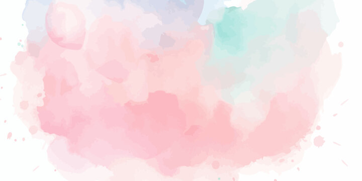 Pastel watercolor background texture with pink, blue, and mint green splashes