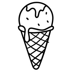 Cute Summer Life Doodle Activities hand drawn black and white outline