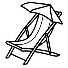 Cute Summer Life Doodle Activities hand drawn black and white outline